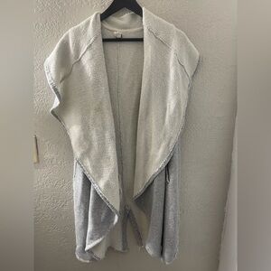 We The Free‎ Women’s Cream / Gray Open Front Cotton Cardigan Size XS